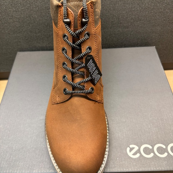 NIB! ECCO Men's Jamestown High-Cut Cognac Cocoa Brown Boot Size EU43/US9-9.5 - Picture 12 of 15